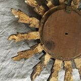 Gilded wood sun mirror, 60s