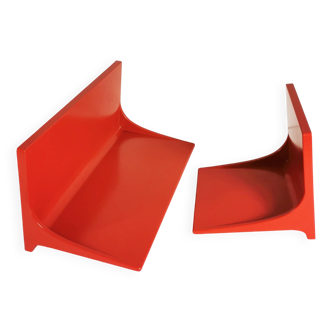 Pair of Space Age wall shelves, Germany, 1970s