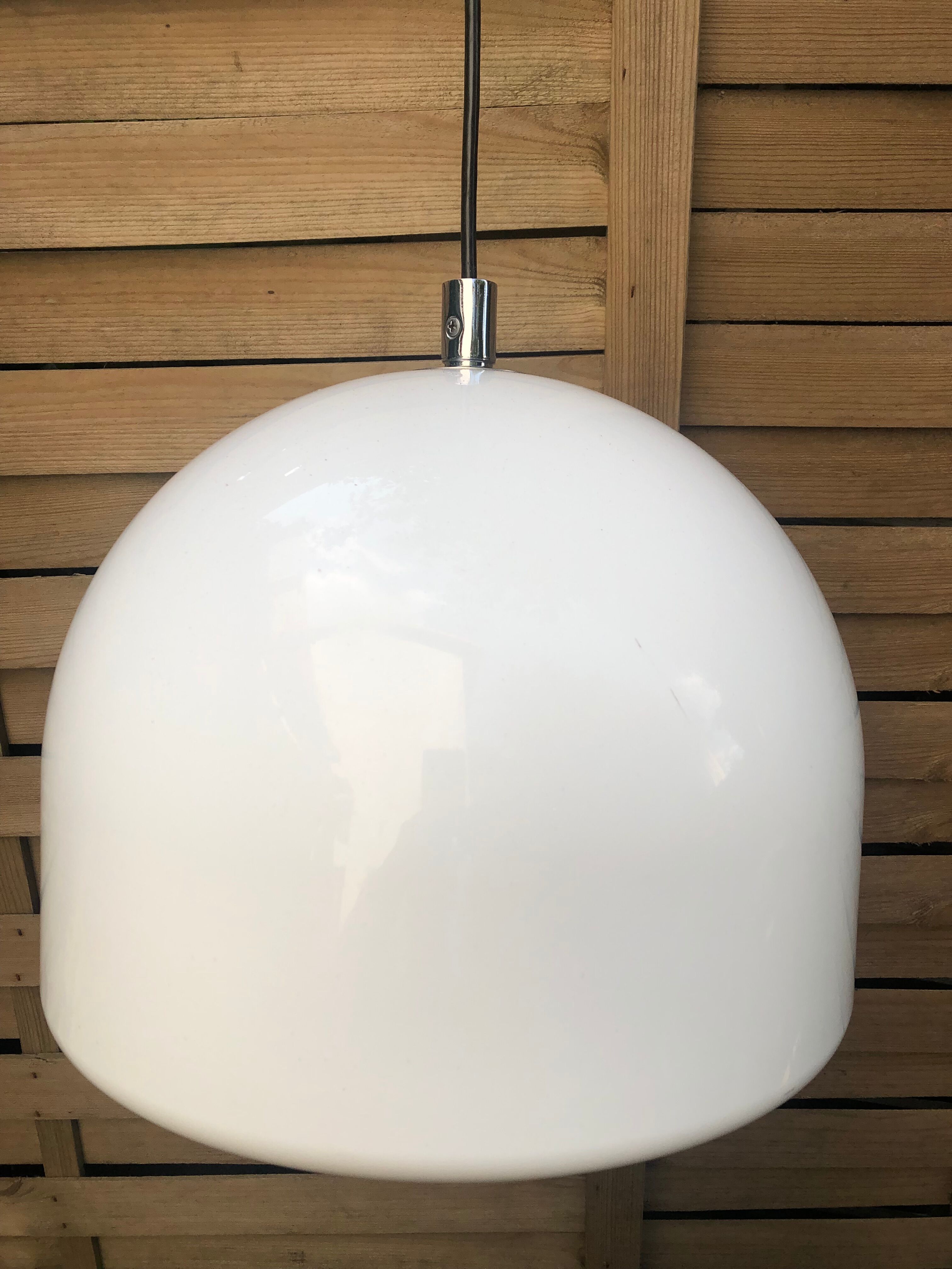 White 70s pendant lamp