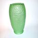 Large art deco vase in uranium-bearing dichroic green glass