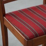 Set of 6 modern classic Danish dining chairs, oak with upholstered seats, 1950s.