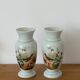 Pair of 19th century opaline glass vases signed