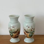 Pair of 19th century opaline glass vases signed