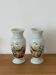 Paire de vases 19e en verre opaline signés