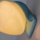 Large mid-century modern pale blue bathroom sconce from Ifö