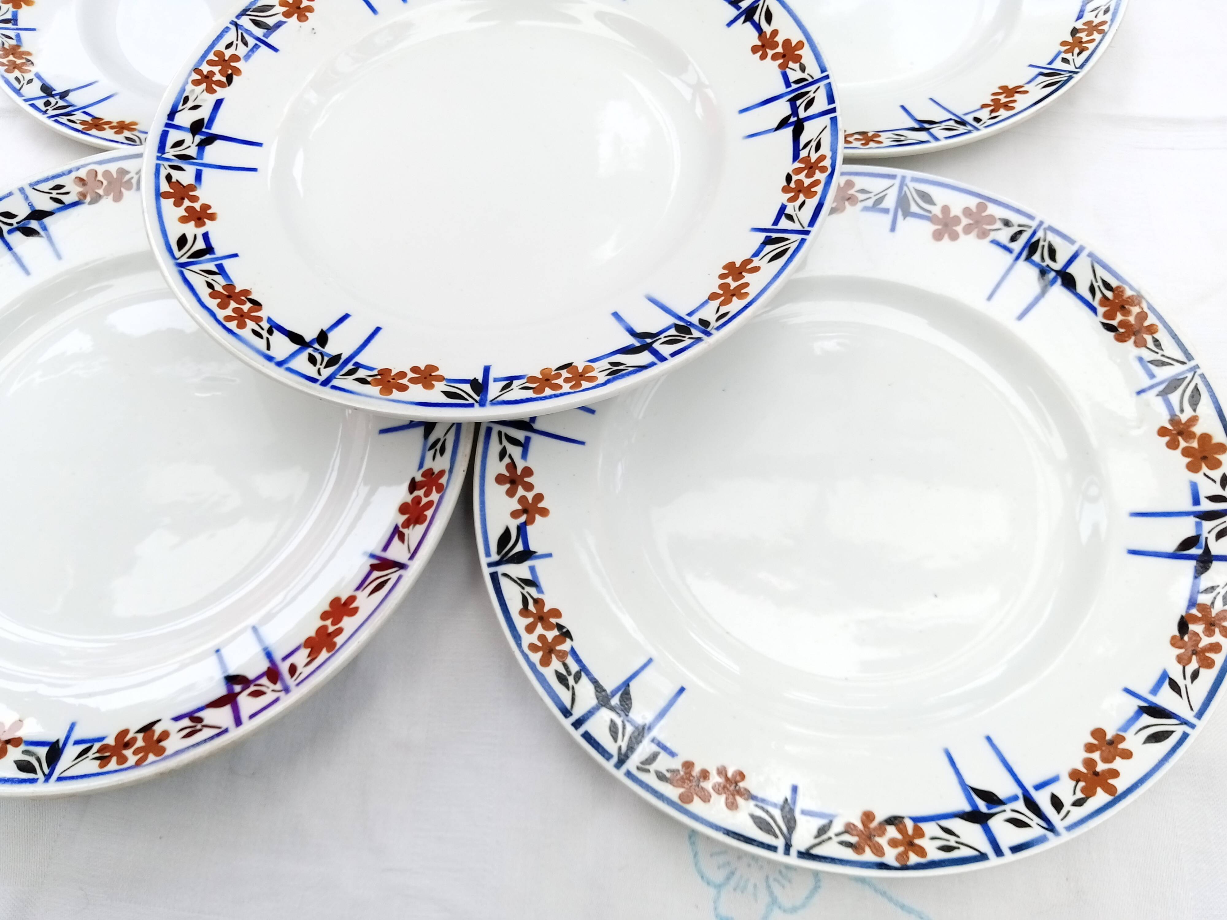 6 old Moulin des loups flat plates