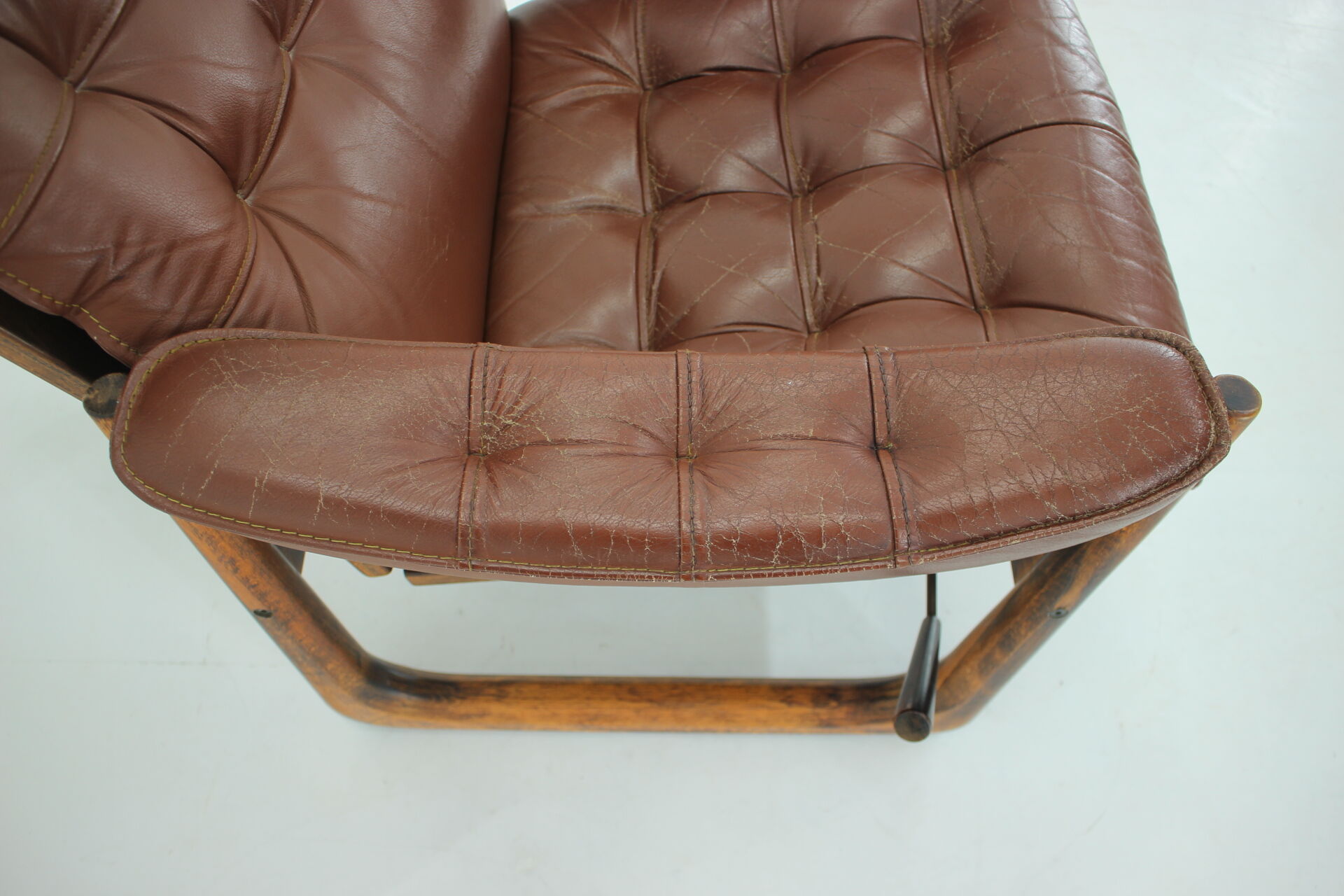 1960s adjustable leather armchair by Genega Mobler, Denmark