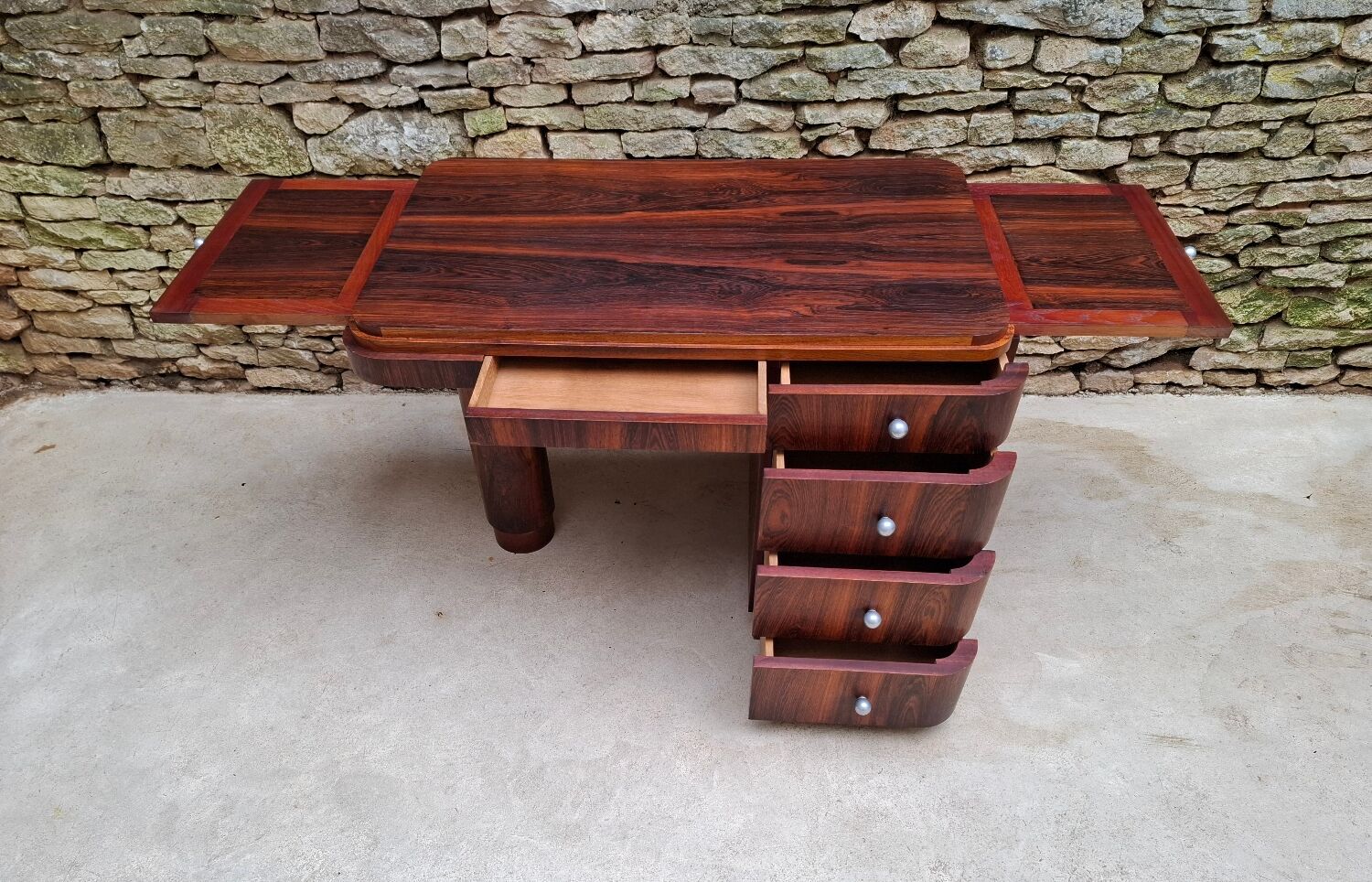 Art Deco Desk in Macassar Ebony