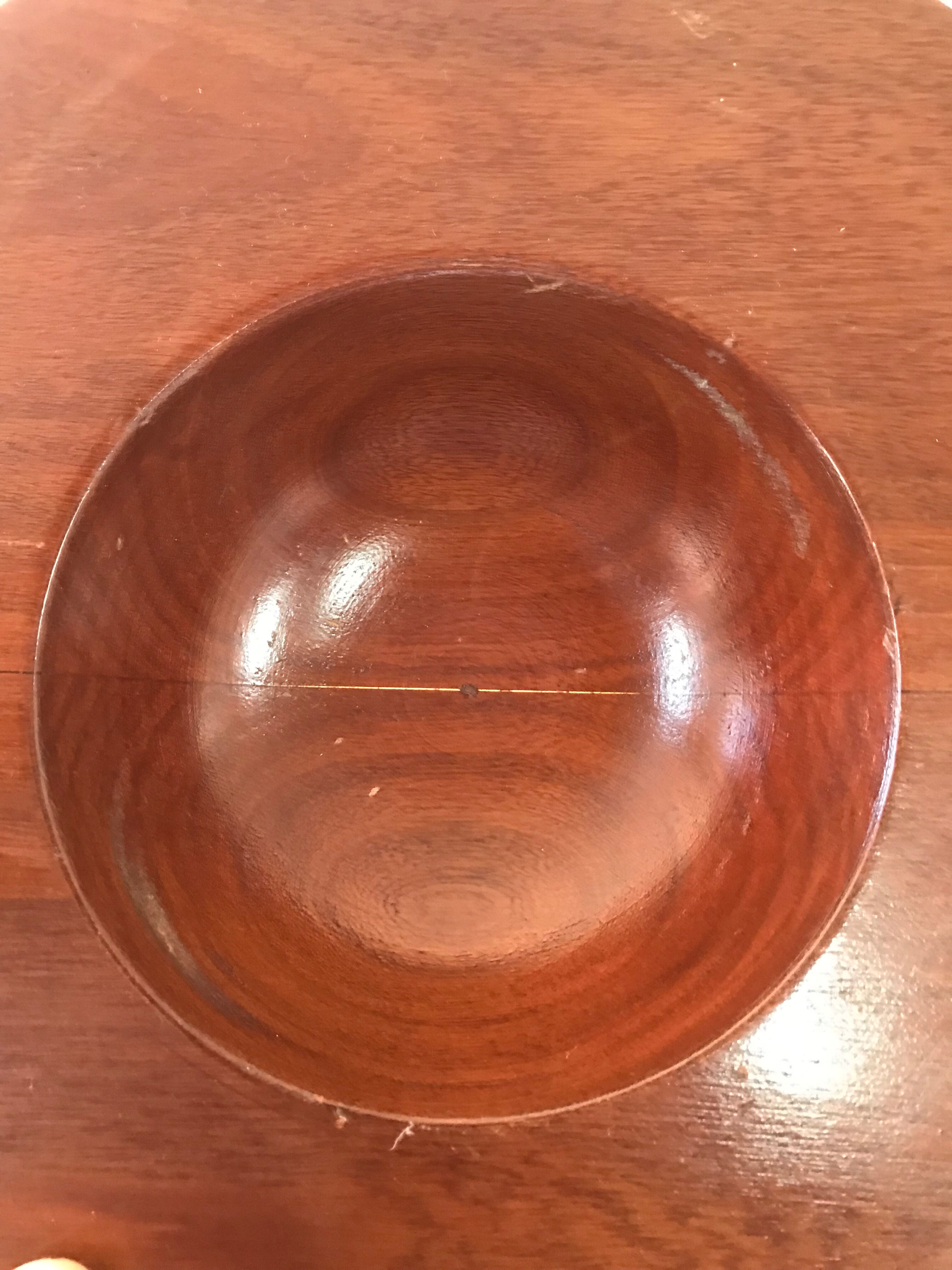 Empty vintage teak pocket 70s