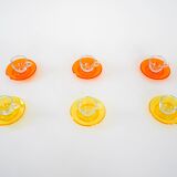 Set of glass cups, Italian design, 1970s, manufactured by Fratelli Guzzini