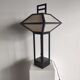 Japanese lamp in black lacquered wood and rice paper H:75cm