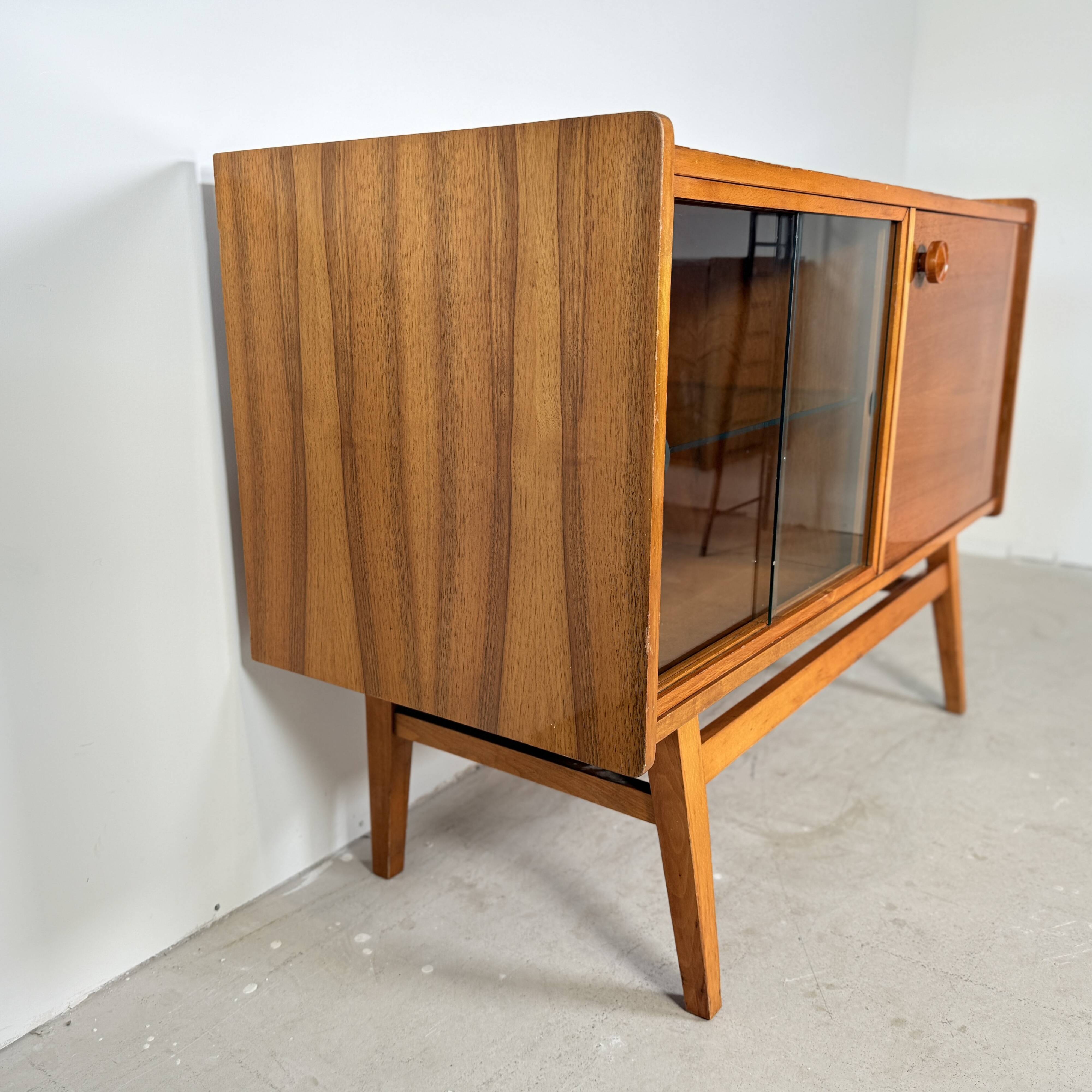 Vintage sideboard/television stand, high-gloss walnut, Bilea
