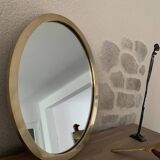Oval brass mirror
