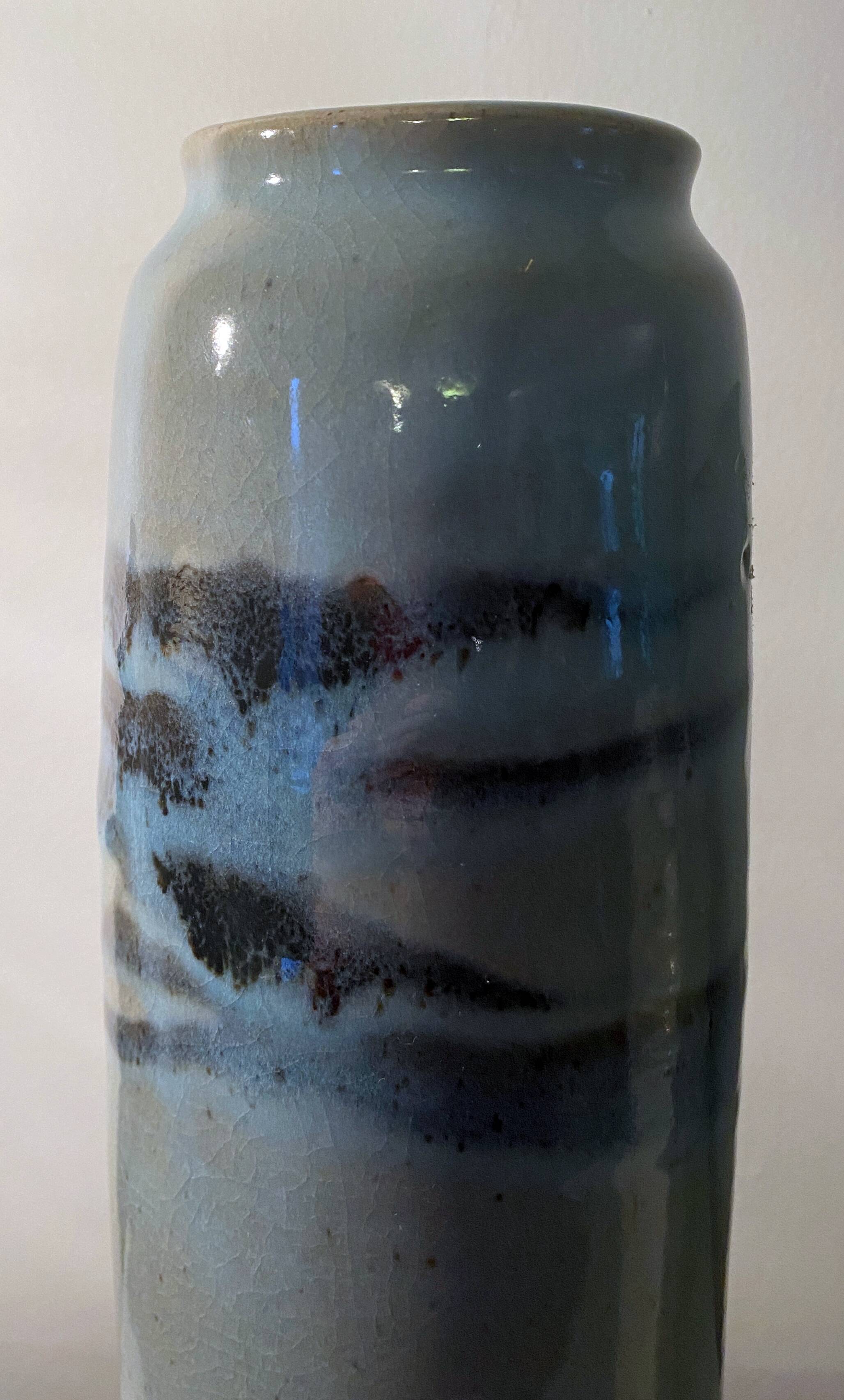 Vase scroll Senozan Tournus stamped ceramic Art