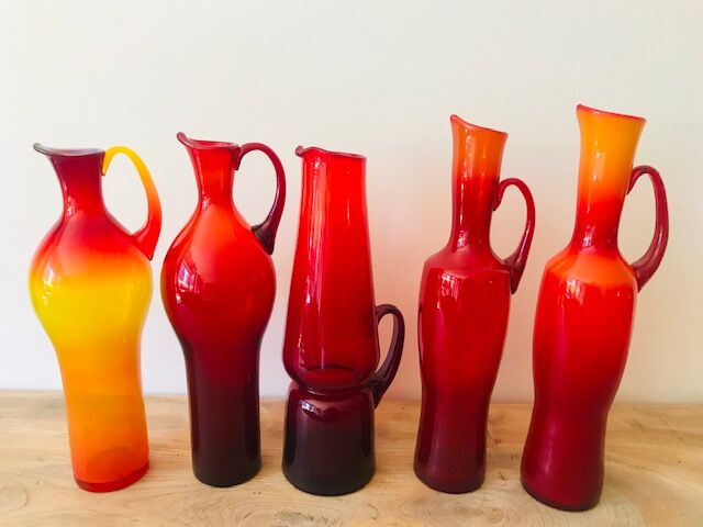 Red amfora jug vase pitcher by Professor Zbigniew Horbowy