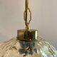 Pair of vintage amber glass pendant lamps