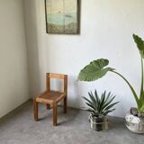 Brutalist pine chair