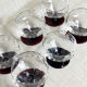 6 Art Deco glasses, purple foot
