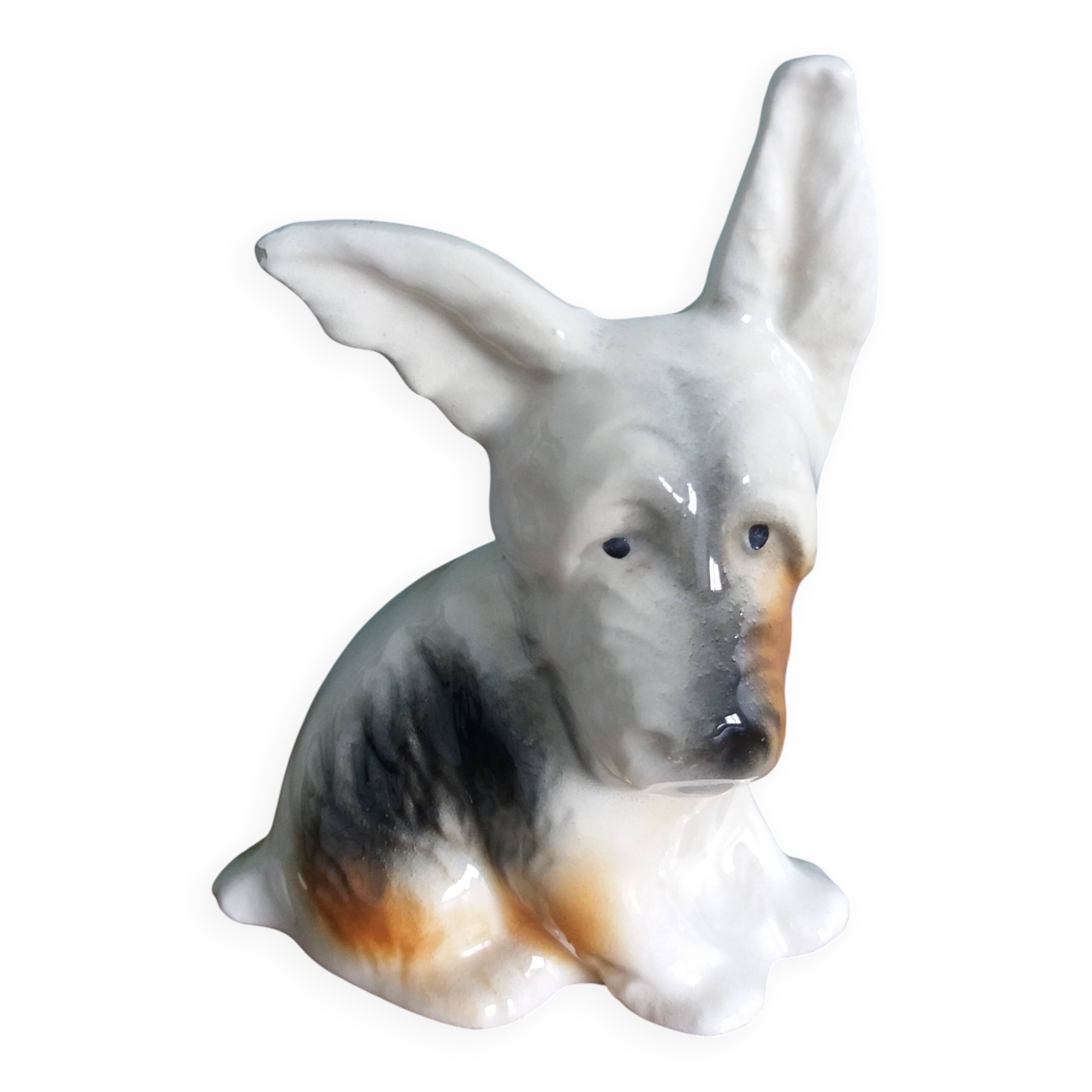 Dog signed Desvres Gabriel Fourmaintraux early 20th century