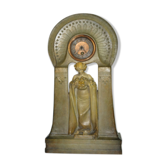 Horloge en céramique art nouveau Bechyně