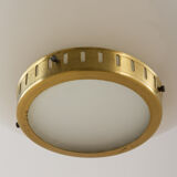 China pendant by Bent Karlby for Lyfa in opaline glass & brass, 60's