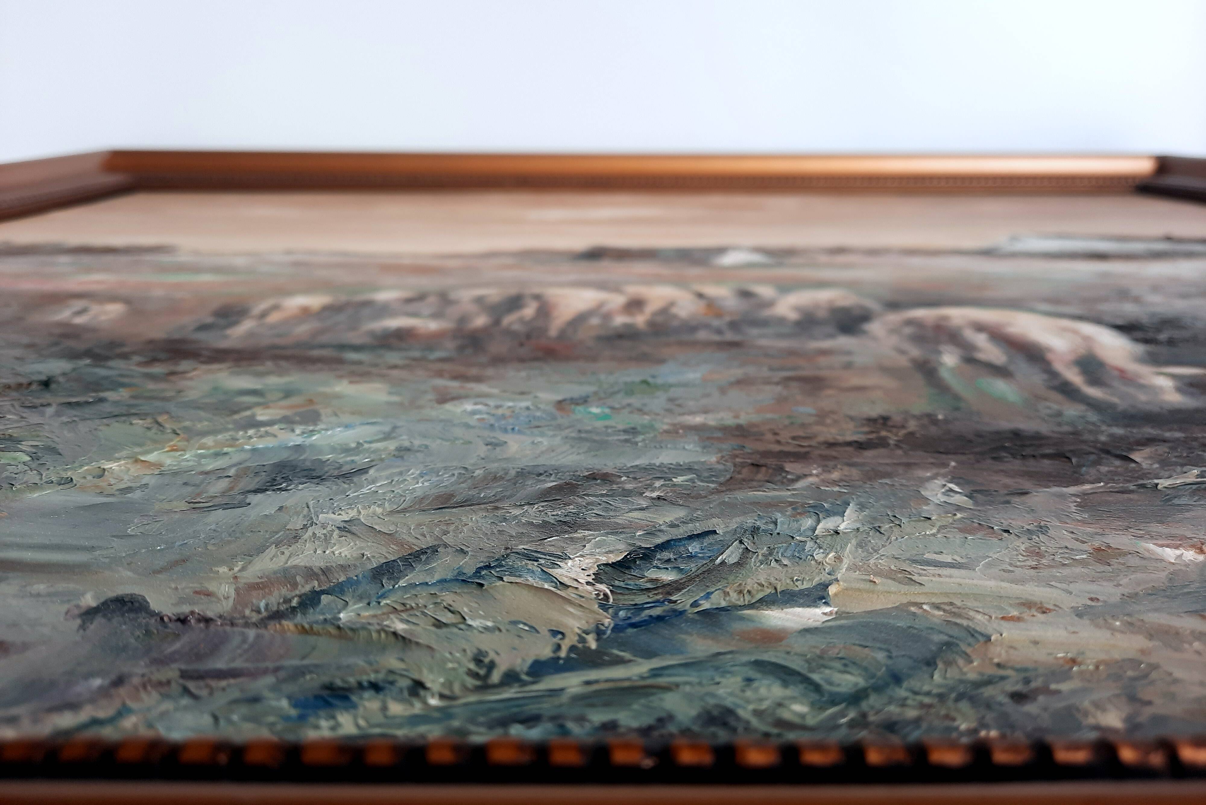 Oil painting on wood - A. Delahaye - Rural countryside scene - Hand signed and on the back - 1930