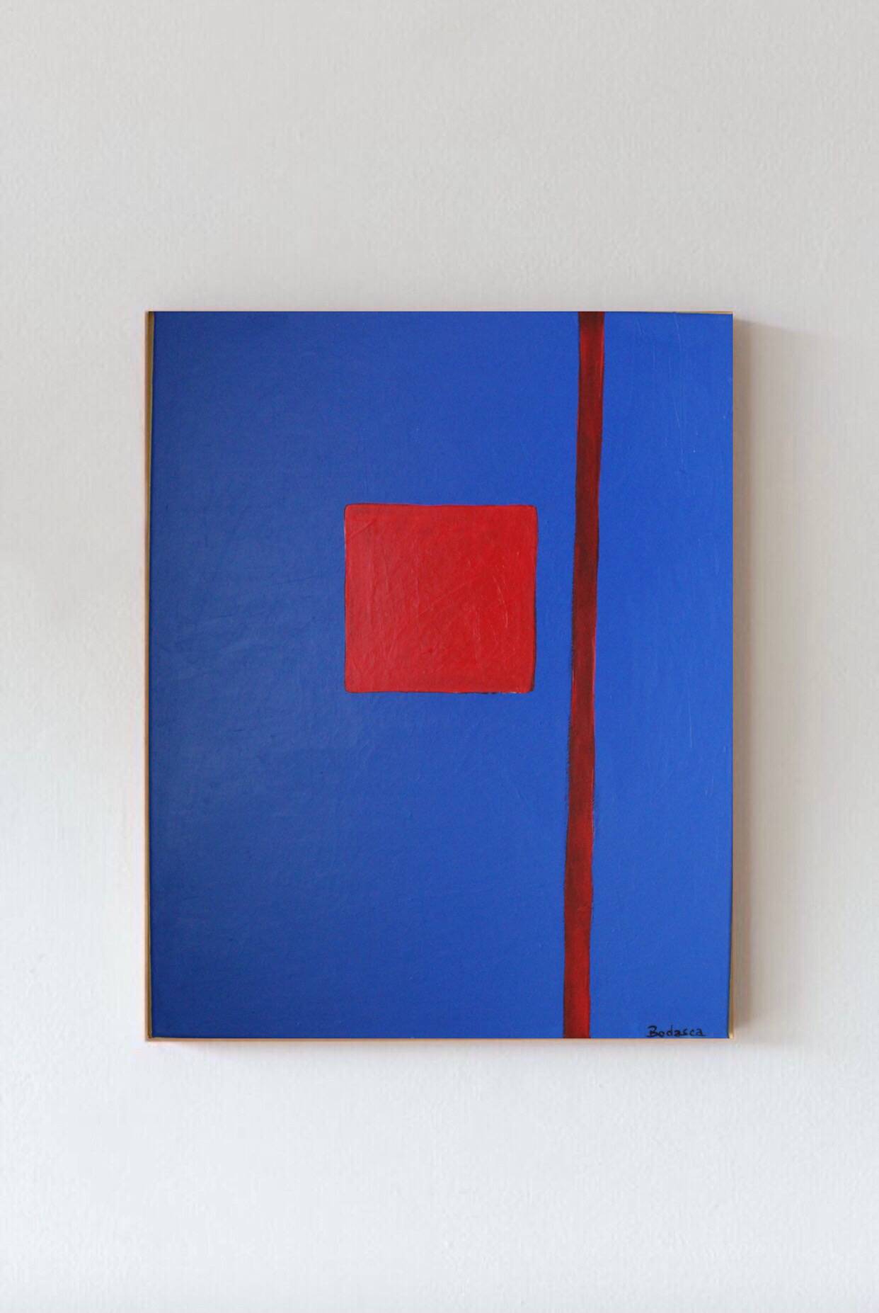 That blue 100x80cm canvas signed.