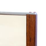 Miroir en palissandre et métal, suède, 1960, 80cm x 80cm