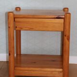 Pine bedside table with one drawer