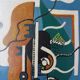 Peinture à l'huile abstraite VINTAGE 1959 | Cubisme moderne du milieu du siècle | Original S