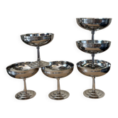 Lot de 6 coupes à dessert vintage en inox