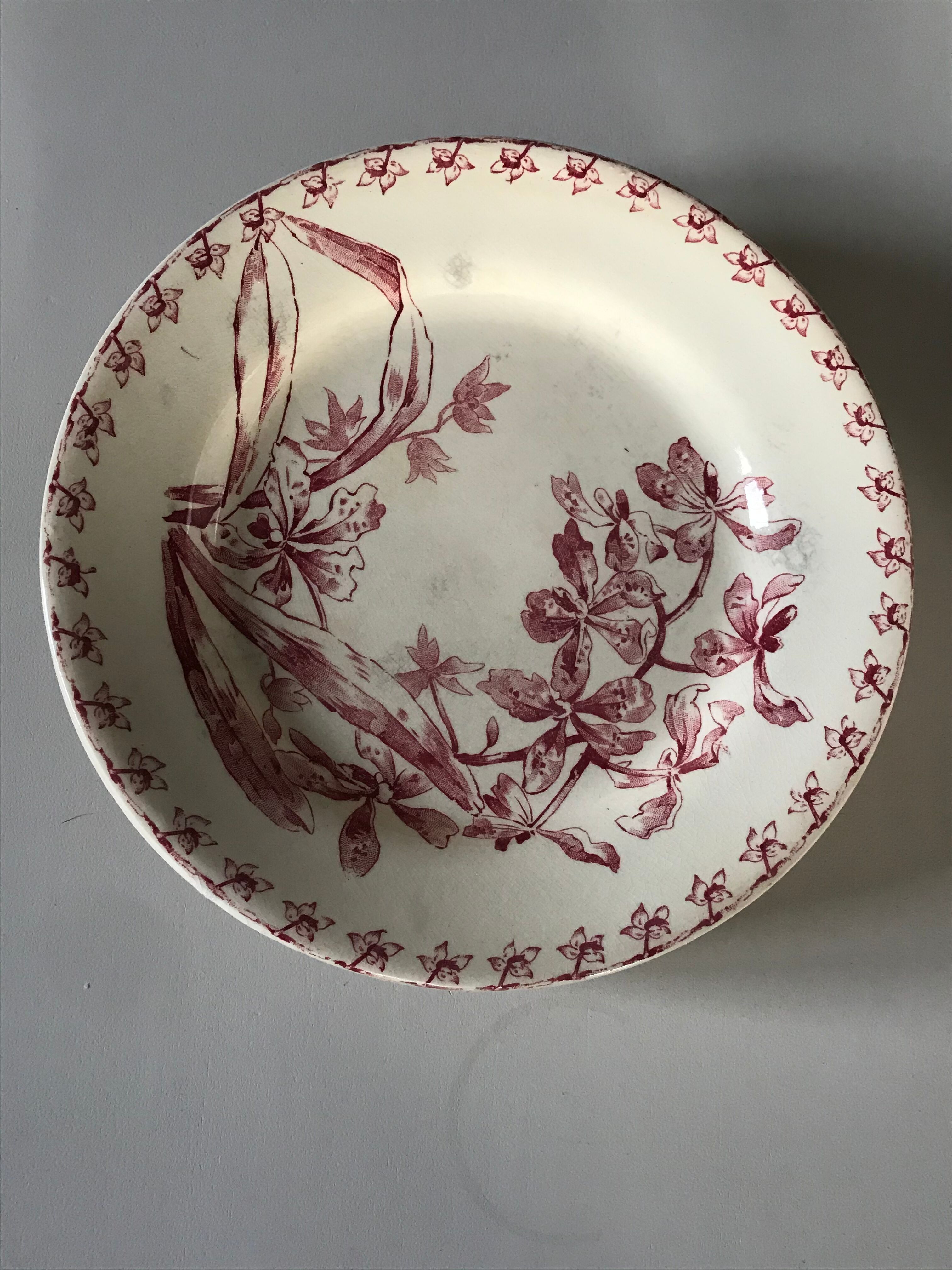 Lot of 6 plates Gien Iron Earth