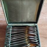 box of 12 vermeil dessert spoons