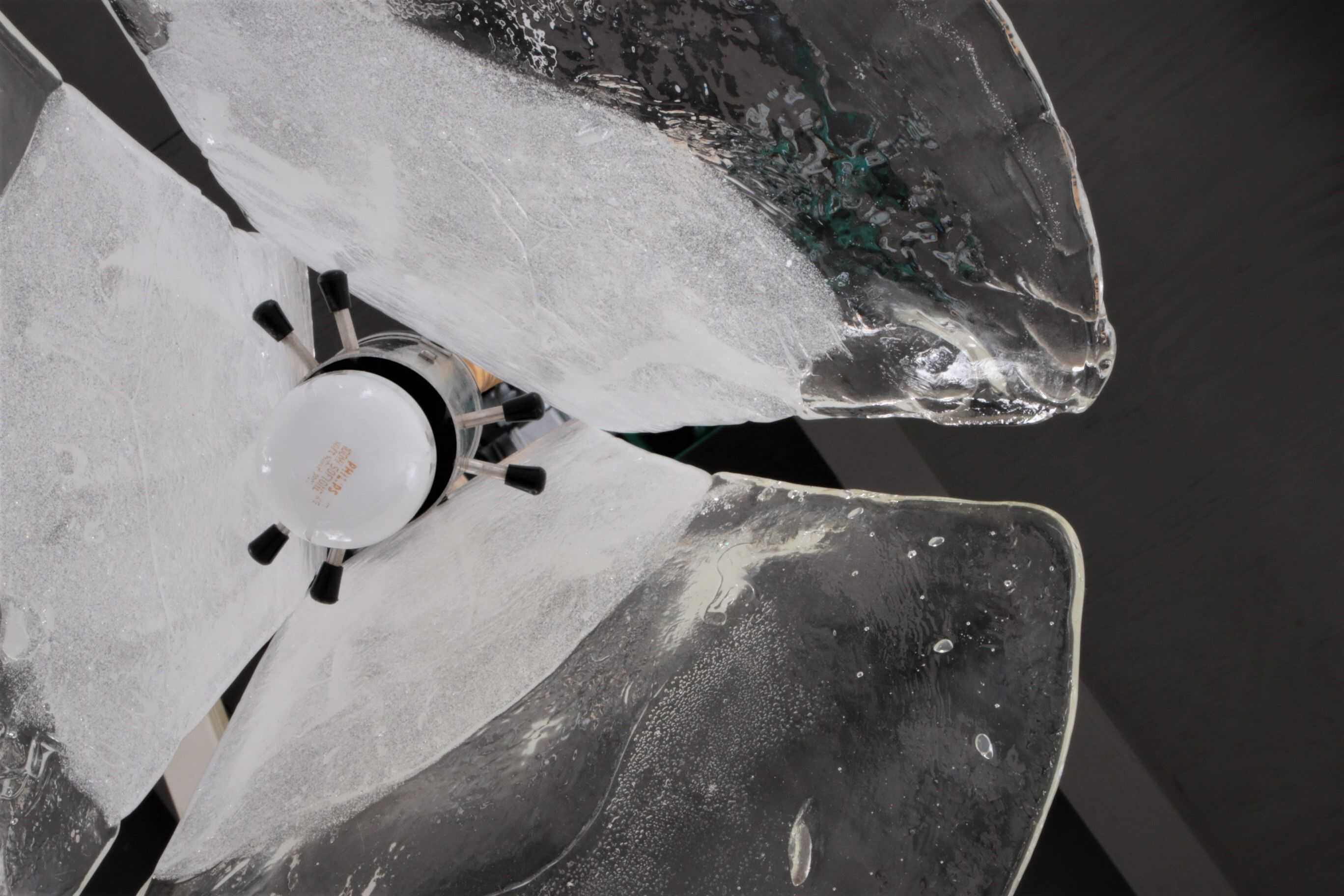 Vintage Mid-Century glass hanging lamp by J. T. Kalmar, 1960