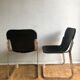 Set of 6 chairs in chrome metal and black leather - 1970