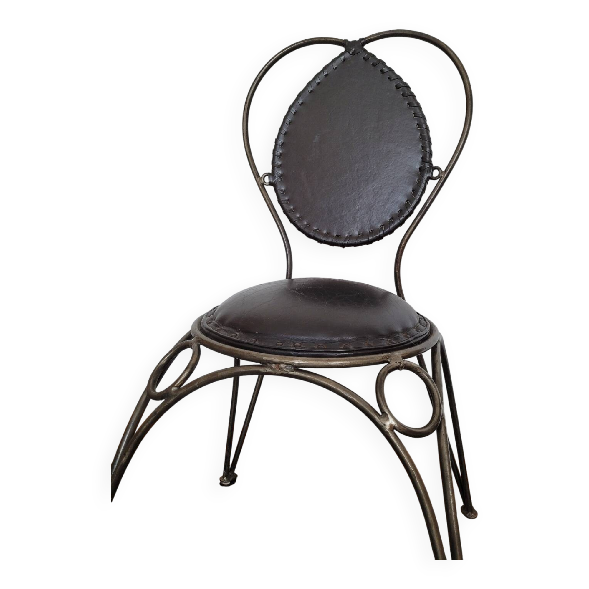 Metal and leather chair