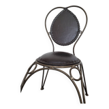 Metal and leather chair
