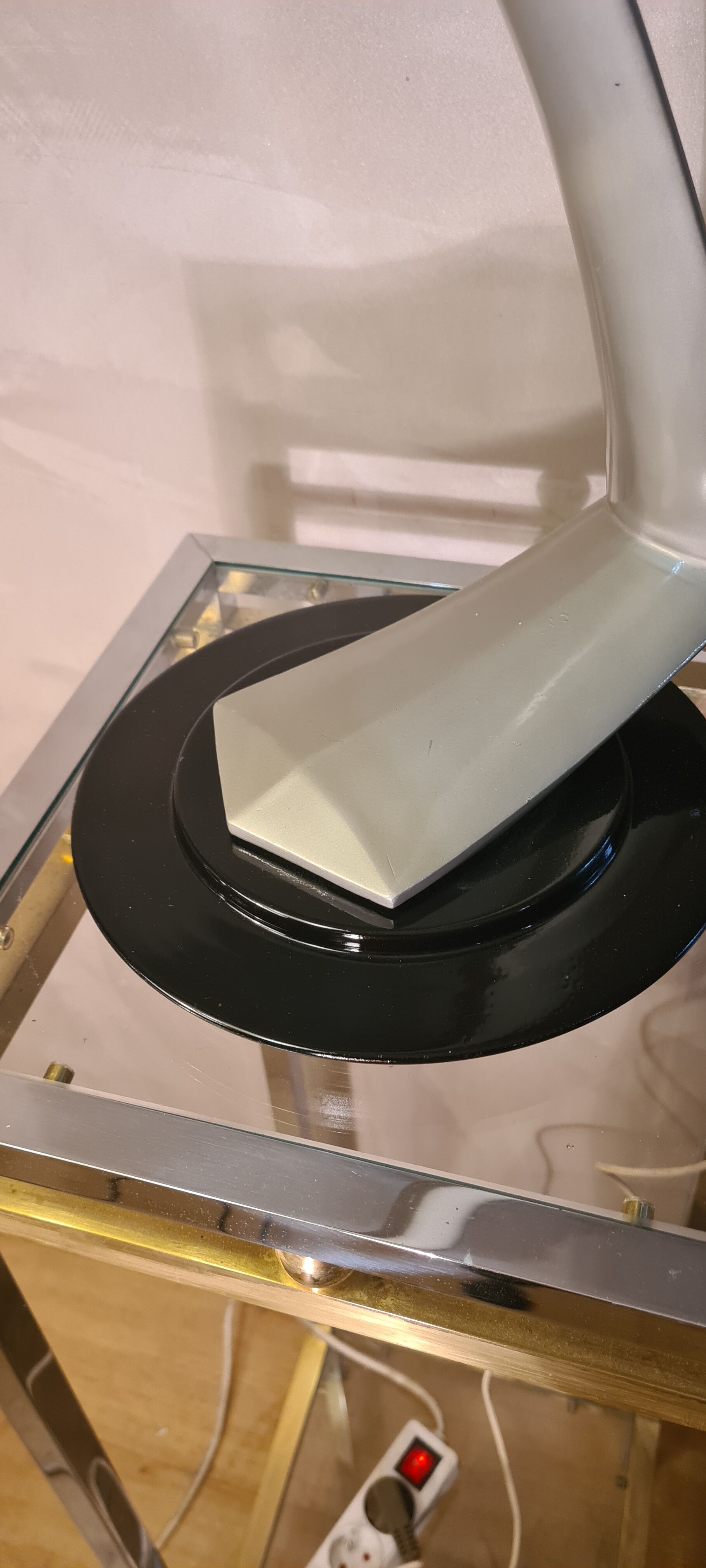 Lamp Boomerang desk made black and gray ,Fase