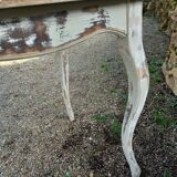 Antique square table with curved legs