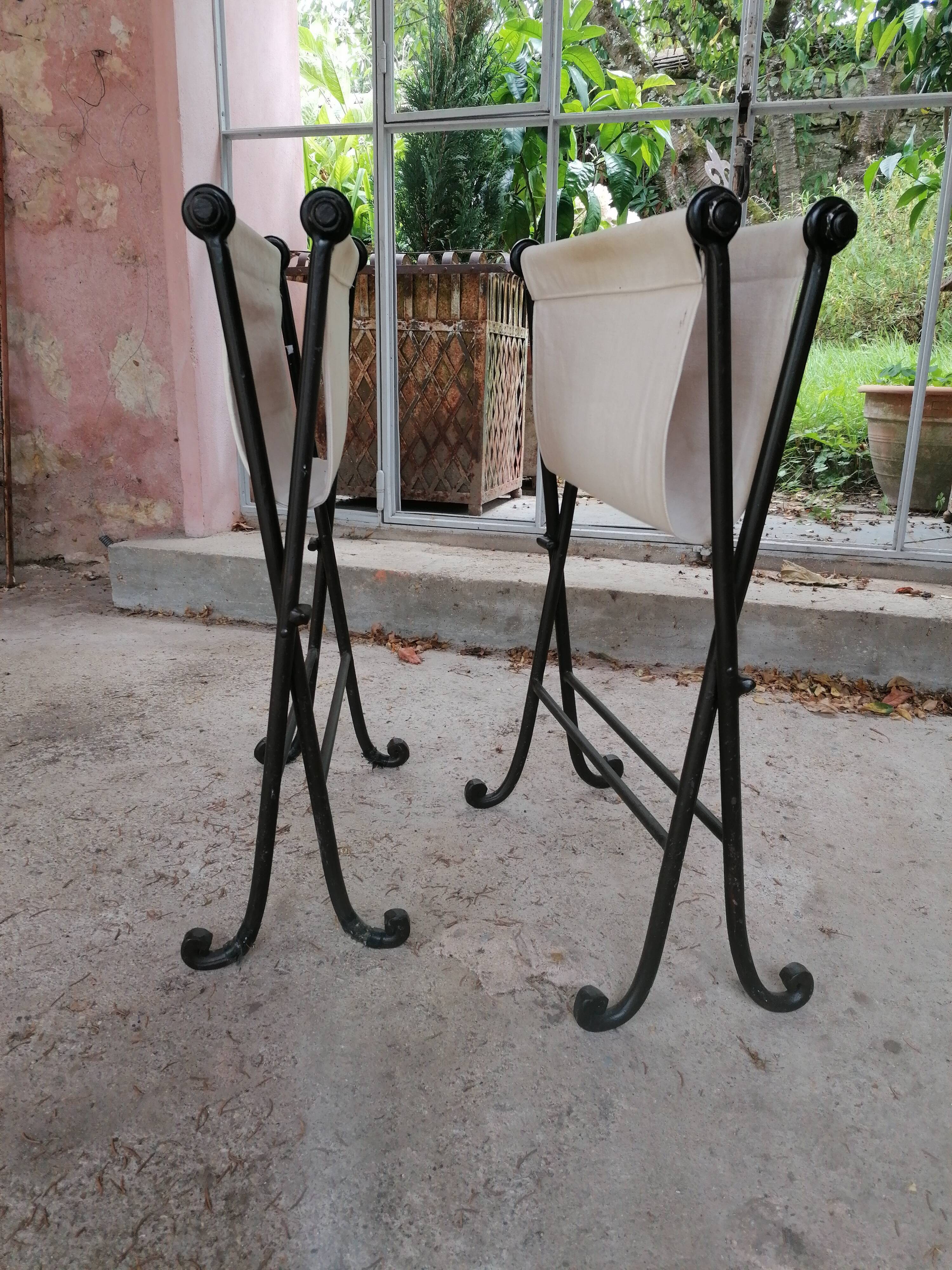 Paire de pliant en fer forge