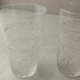 Set of 3 fine glasses, cut crystal, from Baccarat / Saint Louis