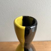 Vintage Vallauris two-tone black and yellow earthenware vase