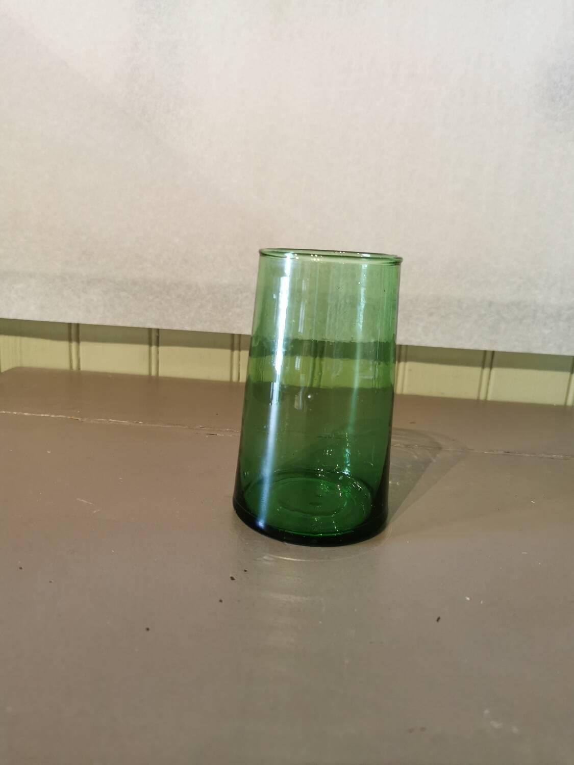 6 large green Beldi glasses