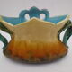 Former art nouveau planter in colorful dabbling iris décor
