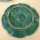 Dish and 4 turquoise faience oyster plates from Gien, France.