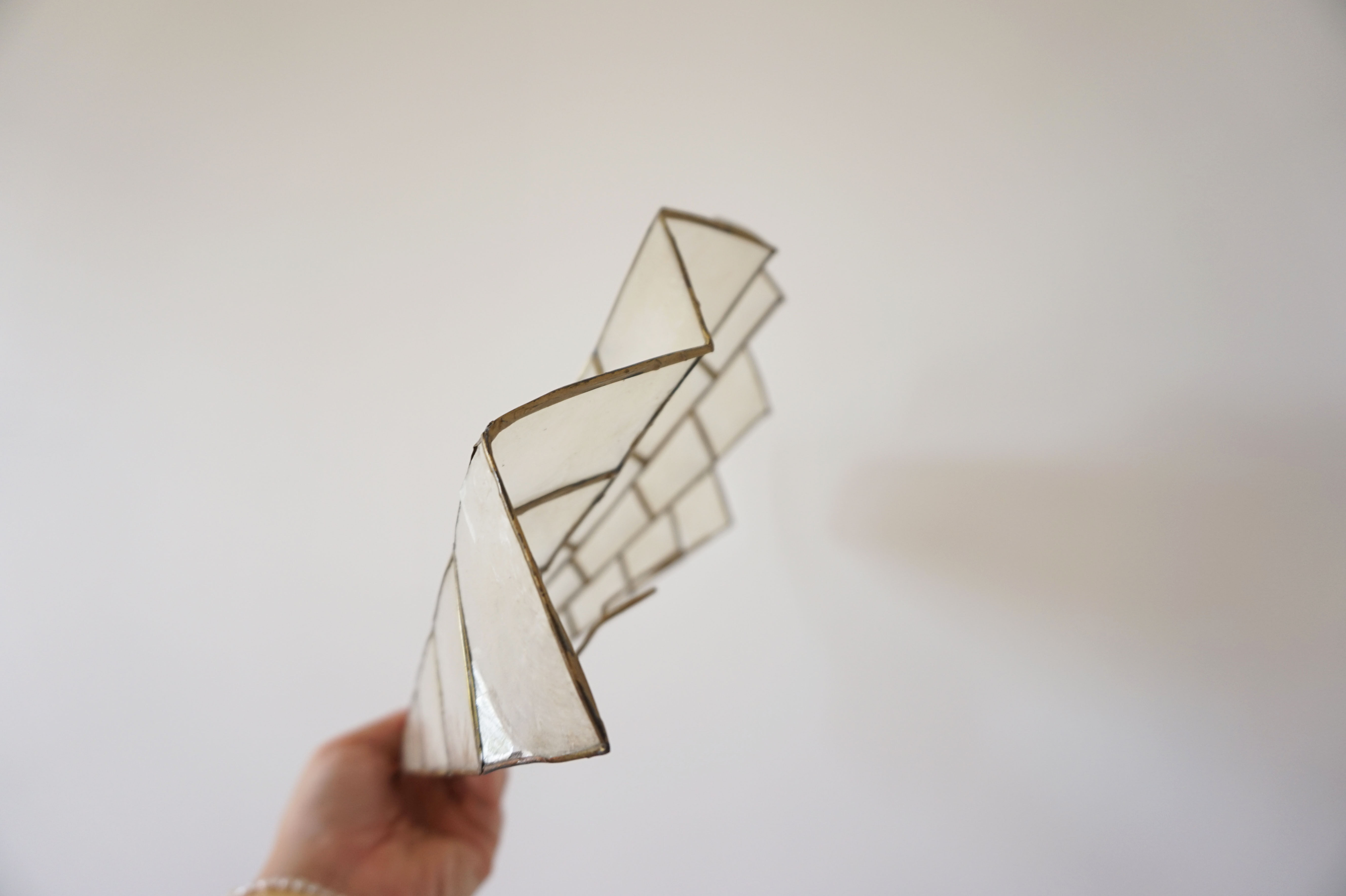 Pair of mother-of-pearl fan-shaped sconces