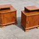 Pair of Art Deco bedside tables renovated in ash, 1930s.