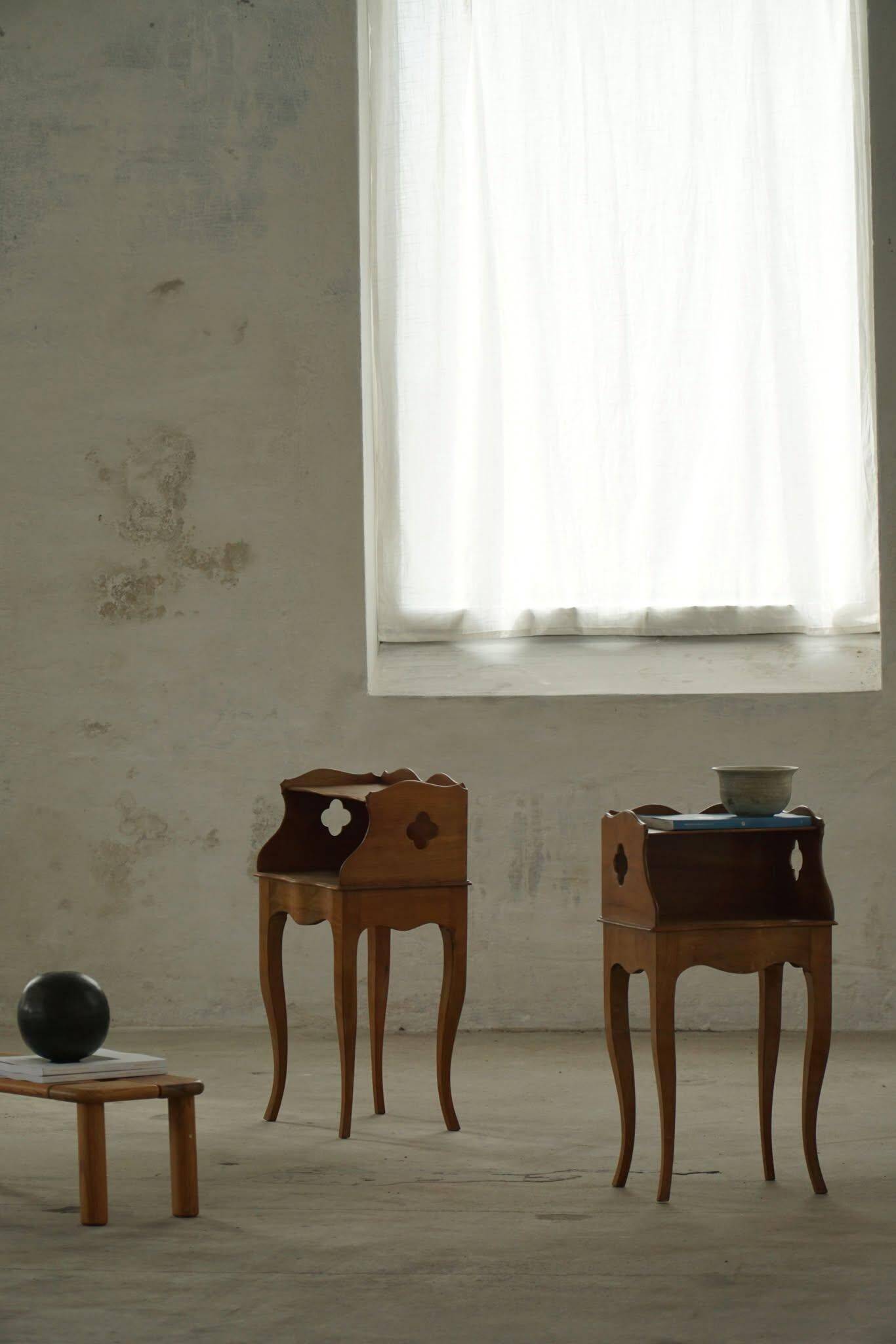 Modern Danish, An Elegant Pair of Walnut Bedside Tables, 1940s