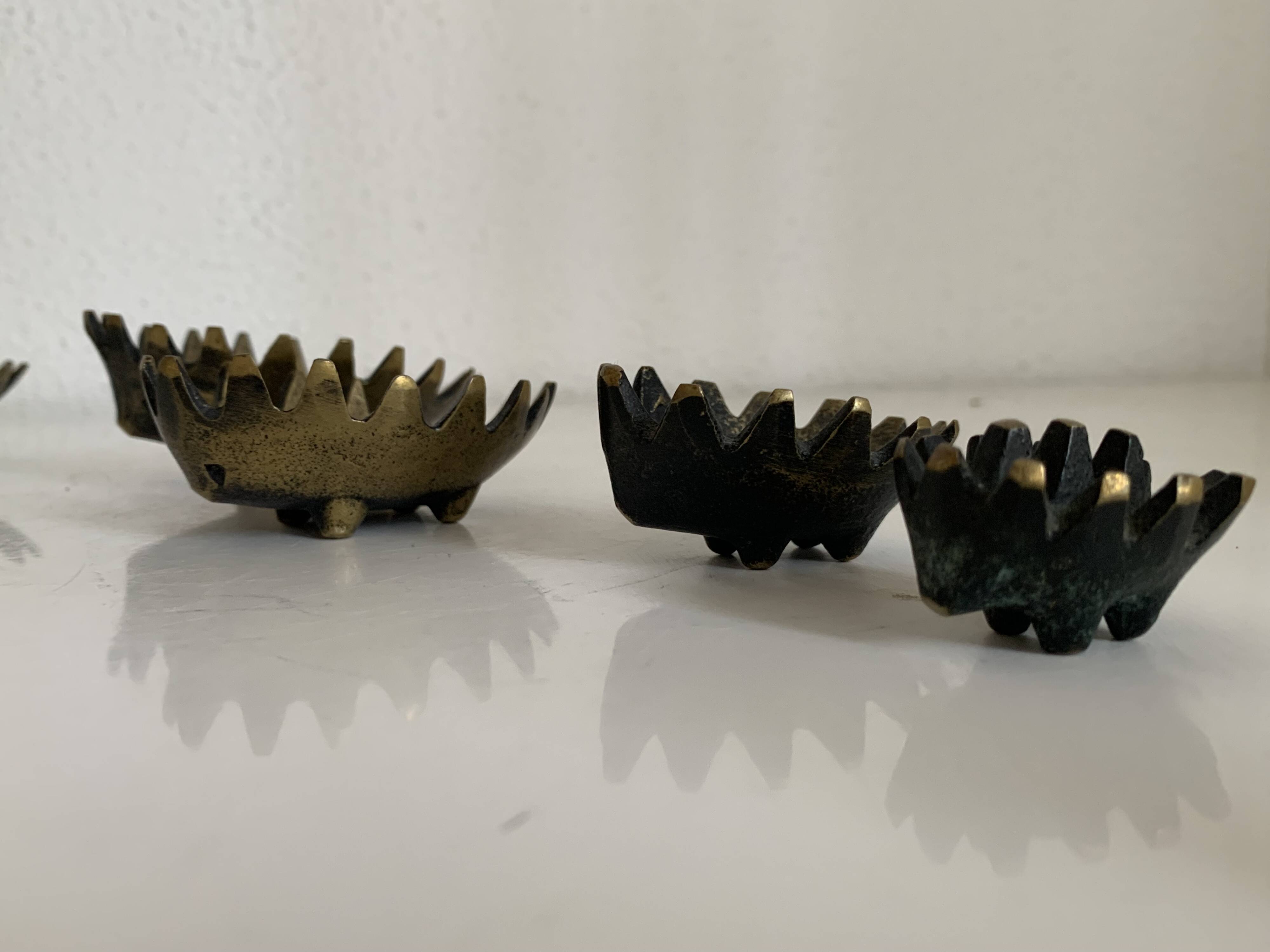 Hedgehog ashtrays by Walter Bosse for Hertha Baller vintage 1950