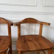 4 pine armchairs from the 1970s